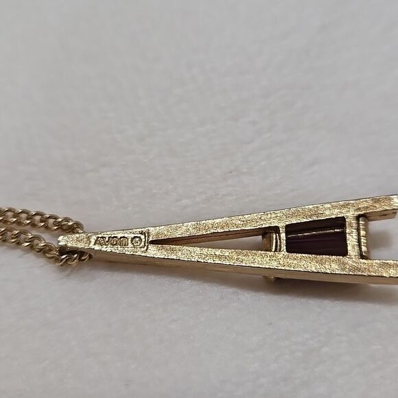 Avon Necklace with Purple Gemstone - Picture 2 of 6